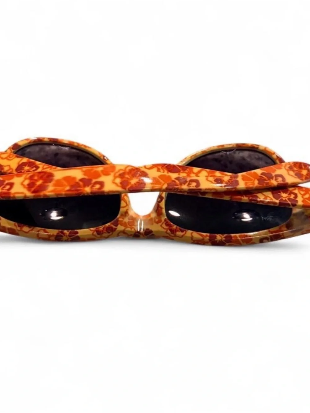 Stylish Orange Floral Wayfarer Sunglasses for women in excellent condition